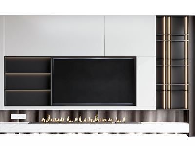 Modern TV background wall model