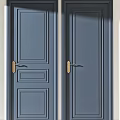 Multiple Blue Hinged Door Styles With Glass Panel And Solid Designs 3d model