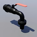 High Quality Industrial Equipment Black Faucet with Red Handle and Durable Design