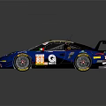 Blue AGVIO ECUSSO Race Car With Italian Flag Colors Pirelli Tires And Aerodynamic Wing