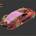 Futuristic Supercar With Sleek Aerodynamic Body And Red Accent Styling