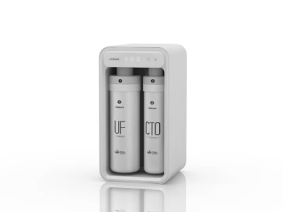Kitchen Appliance Water Purifier With Two Filters And White Compact Design For Home 3d model