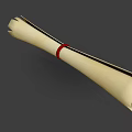 Ancient Rolled Scroll Tied With Red Ribbon On Gray Background 3d model