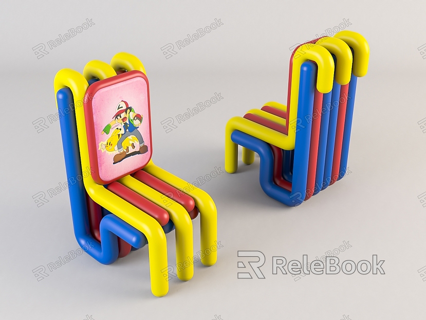 Modern cartoon children's chair model