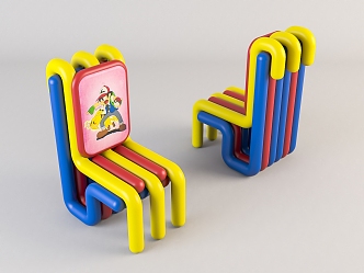 Modern cartoon children's chair 3d model