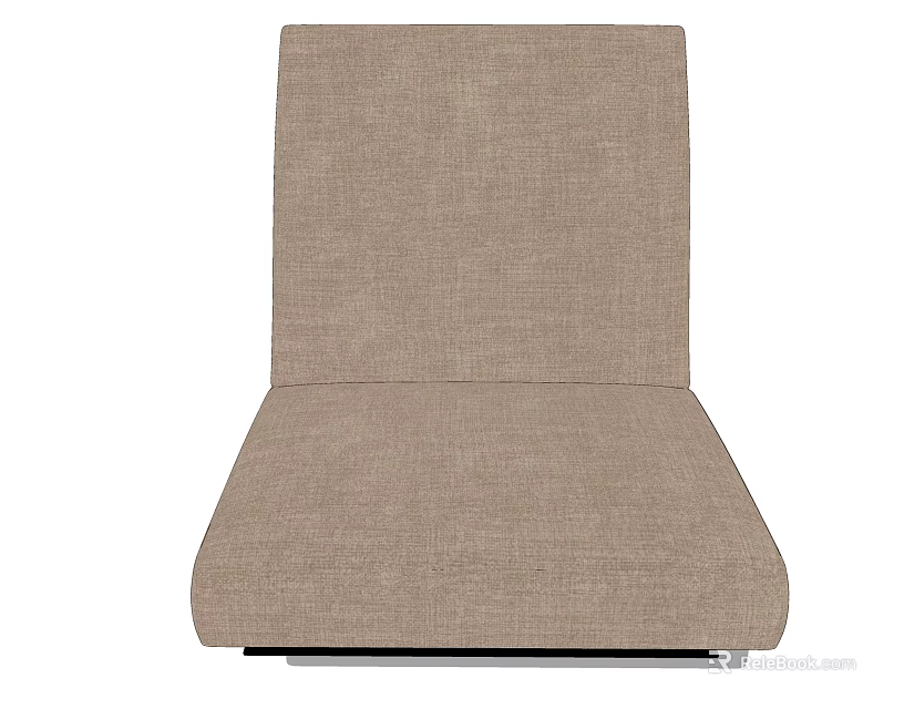 Beige Fabric Single Sofa Modern Design With Metal Legs And Comfortable Upholstered Seat 3d model 
