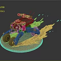 Green Smart Tactical Machine With Cannon Wheels And Sand Splash