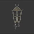 Decorative Metal Lantern With Grid Design And Hanging Chains For Home Decor