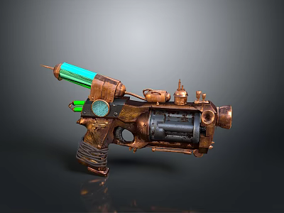 Steampunk Pistol Retro Weapons Mechanical Design Science Fiction Science Fiction Guns Next Generation Guns 3d model