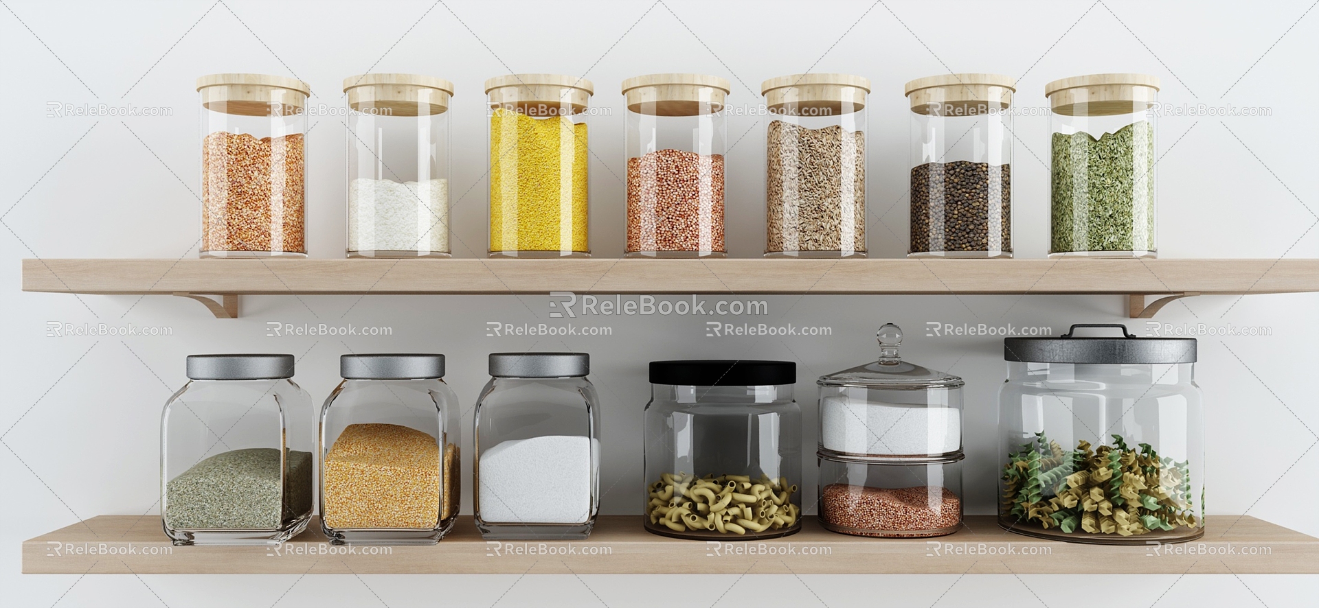 Modern Glass Jar Kitchen Condiment 3d model