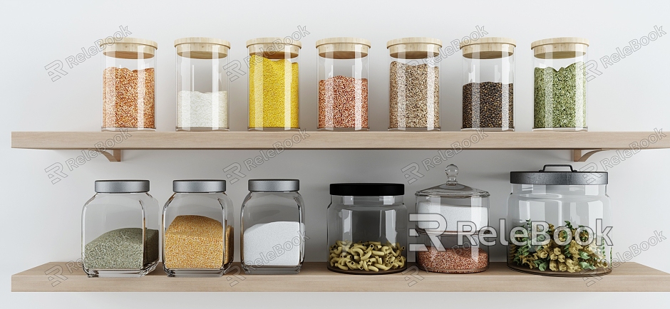 Modern Glass Jar Kitchen Condiment model