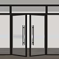 Double Doors with Transparent Glass Black Frame and Sleek Design in Modern Indoor Setting