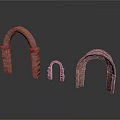 Red Brick Arches In Various Sizes For Architectural Decoration Models 3d model
