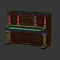Elegant Vintage Carved Wooden Piano With Intricate Ornate Details And Classic Design