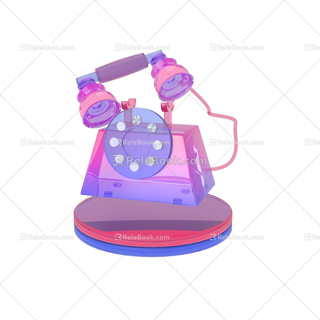 Telephone Acrylic Telephone Grade Color Acrylic Vintage Telephone 3d model