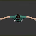 Game Movie Nurse Character In Green Uniform With Arms Outstretched Standing Pose