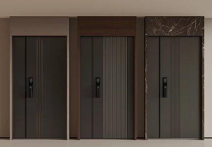 Modern entry door 3d model