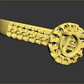 Luxurious Gold Ring Design With Prong Setting And Shiny Accent Stones