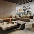 Modern Luxury Sofa And Coffee Table Set With Beige Upholstery Marble Top In Living Room