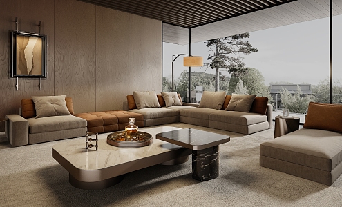 Minotti miloti living room sofa combination 3d model