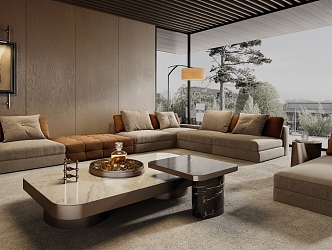 Minotti miloti living room sofa combination 3d model