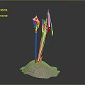 Vibrant Ancient Weapons With Colorful Flags On Pink Sparkling Display Base