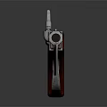 Vintage Pistol Style Combination Weapon With Metal Structure Red Grip And Blade Design