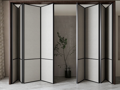 New Chinese Folding Door 3d model