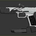 Futuristic Sci-Fi Pistol With Metallic Body Detailed Grip And Tactical Design