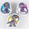 Three Colorful Cartoon Dinosaur Egg Shaped Transparent Inflatable Kids Toys