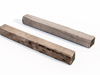 Natural Long Wooden and Stone Planks with Rough Surface for Construction 3d model