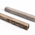 Natural Long Wooden and Stone Planks with Rough Surface for Construction 3d model