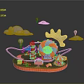 Fun Themed Kids Furniture Collection Featuring Carousel And Hot Air Balloons