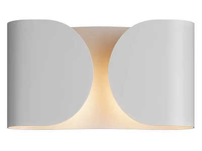 Modern White Wall Lamp With Double Circular Design And Soft Warm Light 3d model