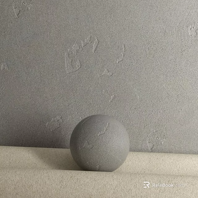 Gray Textured Sphere Component On Neutral Surface With Gray Wall Background 3d model 