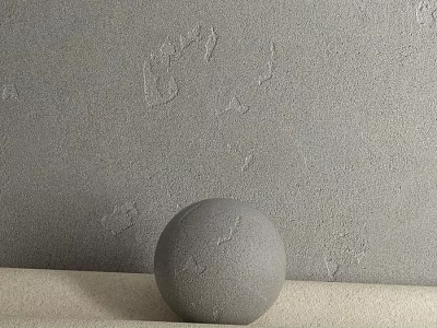 Gray Textured Sphere Component On Neutral Surface With Gray Wall Background 3d model