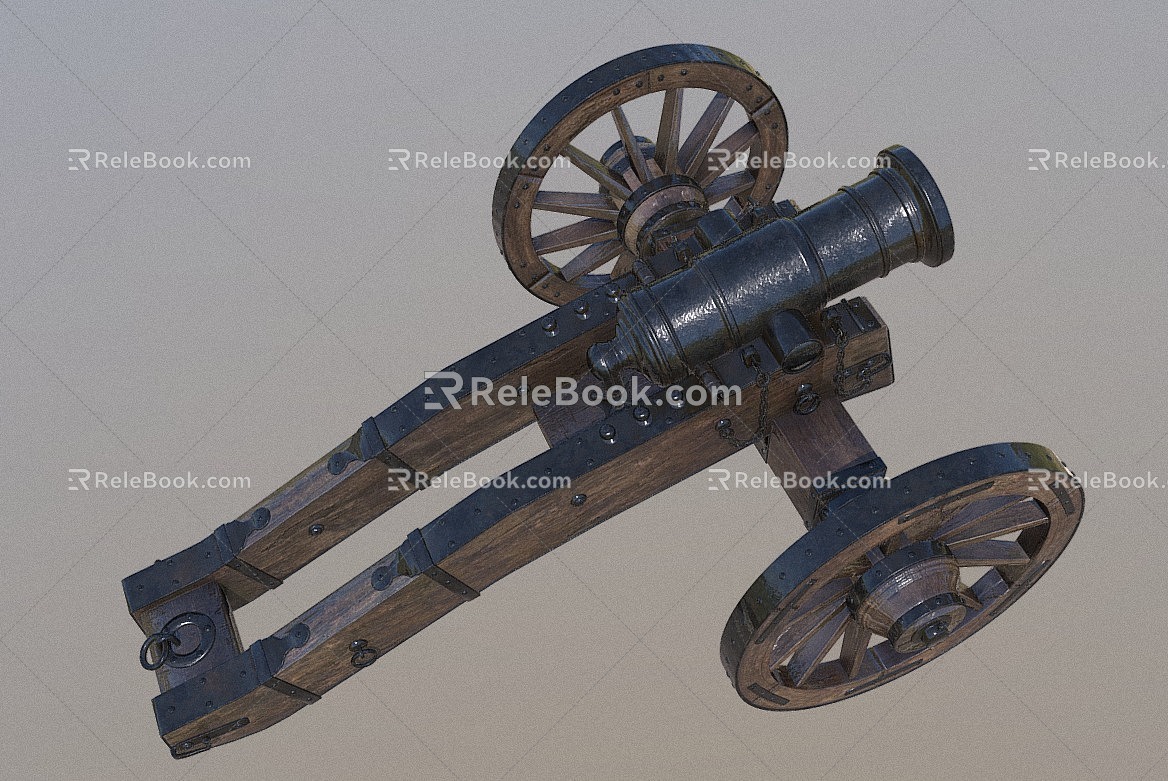 Cannon Battery Ancient Cannon 3d model