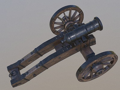 Cannon Battery Ancient Cannon 3d model