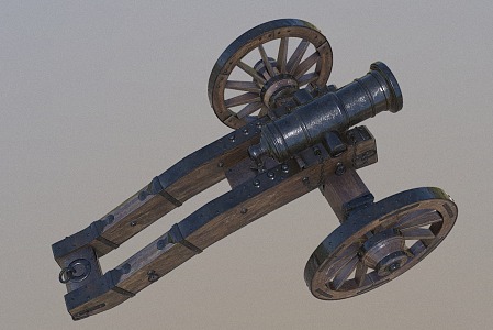 Cannon Battery Ancient Cannon 3d model