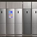 Multiple Modern Refrigerators and Freezers With Different Colors and Smart Displays 3d model