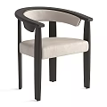 Modern Dining Chair With Wooden Frame Light Upholstered Seat And Armrests