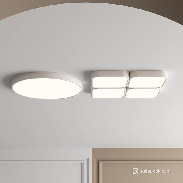 Modern Simple LED Ceiling Lights With Round And Square Shapes For Home Lighting Design 3d model