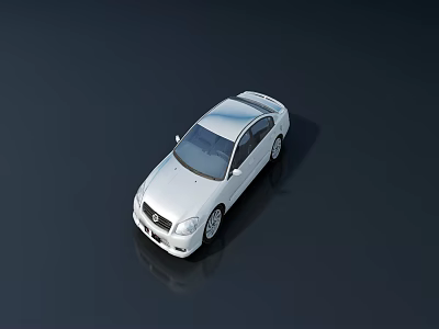Modern White Sedan Car With Sleek Design And Aerial View 3d model