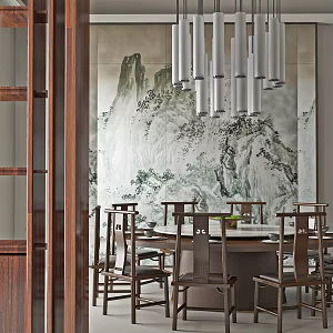 New Chinese Room Restaurant Box 3d model