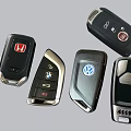 Multiple Car Brand Logo Metal Keychains With Different Auto Brand Designs 3d model