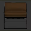Modern Single Seater Sofa In Brown Leather With Sleek Metal Frame Design 3d model