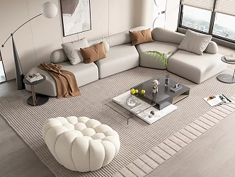 Modern Sofa Coffee Table Multiplayer Sofa 3d model