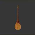 Traditional Chinese Wooden Pipa Lute with Carved Patterns Smooth Surface and Classic Design