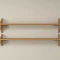 Two Light Wooden Wall Shelves with Simple Modern Design for Home Storage