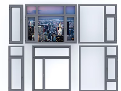Casement Windows With Modern Aluminum Frame And Tempered Glass For Residential Buildings 3d model